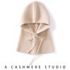 Hat Autumn and Winter Women's% Pure Cashmere New Fashion Strip Sleeve Knitted Warm Ear Protection Neck Headgear
