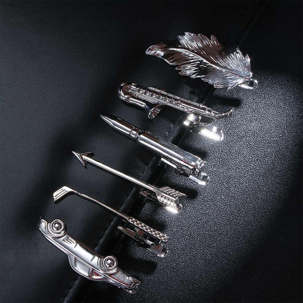 Wedding 1 Piece Silver Metal Gifts for Men Tie Clip Glasses Shape Necktie Clips Pin Jewelry