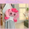 Pony Plush Pink Doll Backpack Top Handle Open Pocket Girls School Student Bags