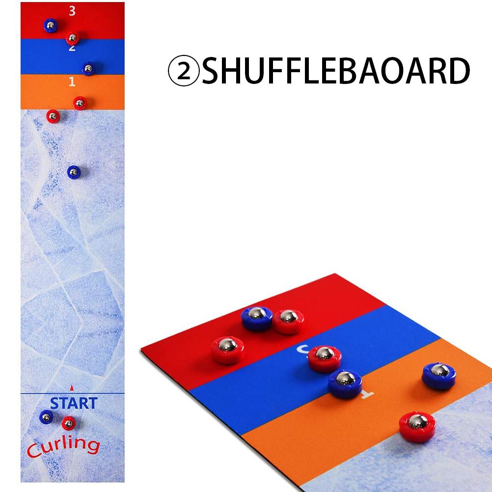 3 In 1 Table Curling Game Bowling Shuffleboard Table Set Family Games for Home Party Gift For