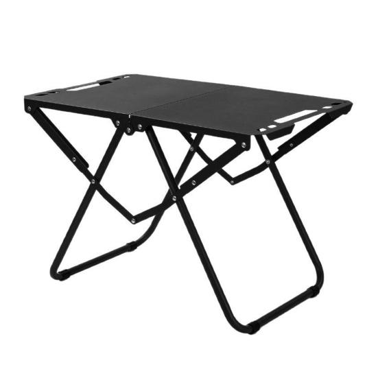 Portable Folding Table Lightweight Heavy Duty Metal Frame Fold-in-Half Desk Outdoor Camping Hiking Backpacking BBQ Tactical Collapsible Table
