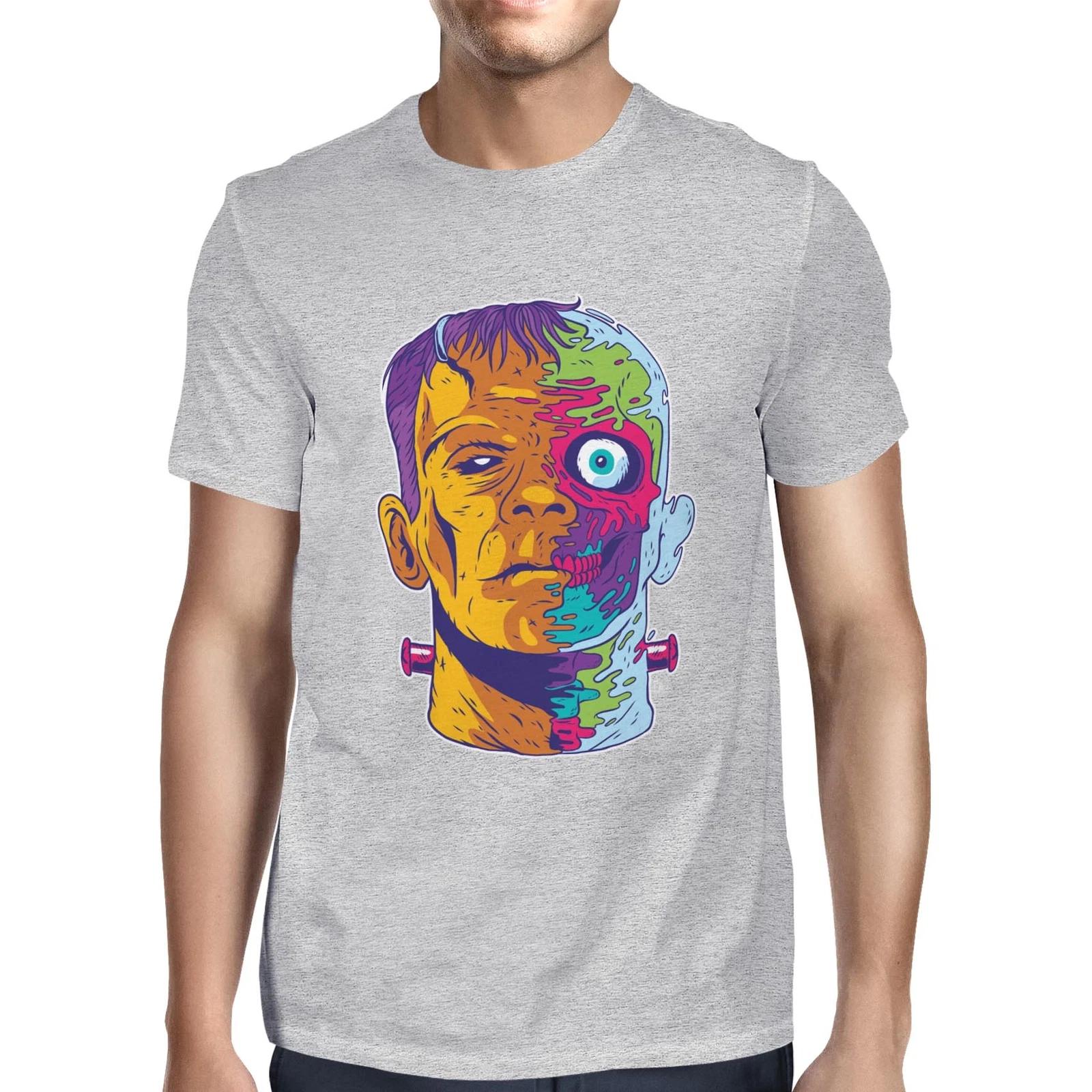 1Tee Mens Half and Half Frankenstein Zombie T-Shirt XL