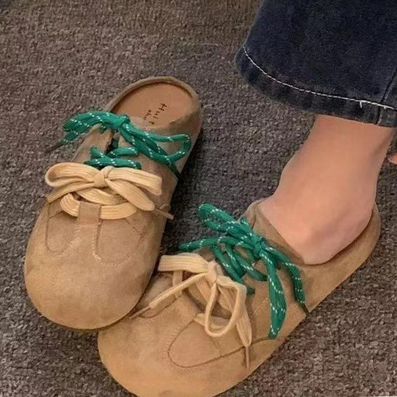 Fashion Flats Woman Slippers Spring Slingback Cozy Shoes Casual Women Sandals 2025 Brand Designer Fashion Mules Shoes Women’s Chaussures