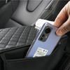 Alfombrilla para reposabrazos de coche, de piel sintética, con bolsa de almacenamiento