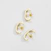 ANDYWEN 925 Sterling Silver Gold Red Green Stud Earring Line Piercing Women Fine Jewelry Rock Punk