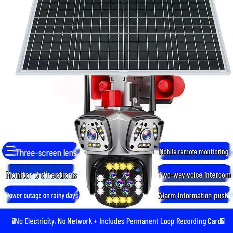 360° Wireless Outdoor Solar Security Camera with 4G Mobile Access