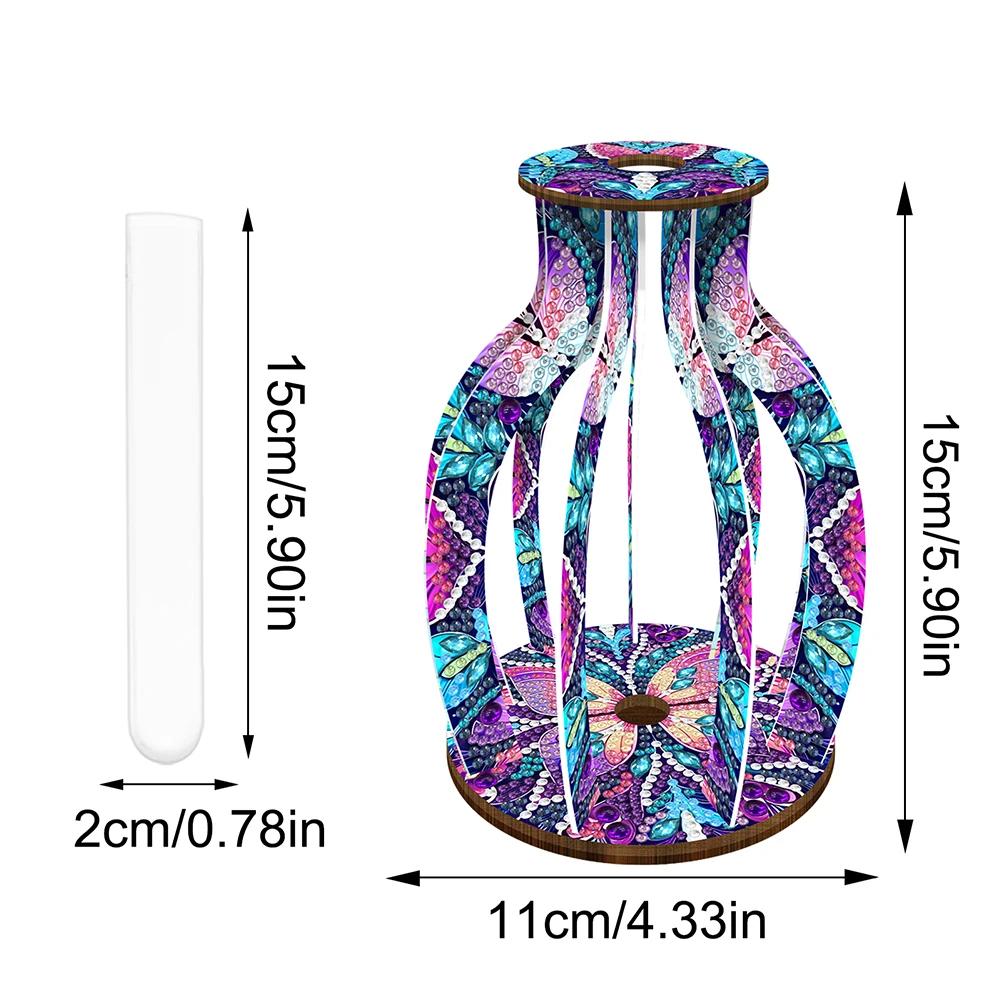 Holz Schönes Muster Diamant Mosaik Strass Vase Diamant Malerei Tischvase Ornamente Set für Anfänger