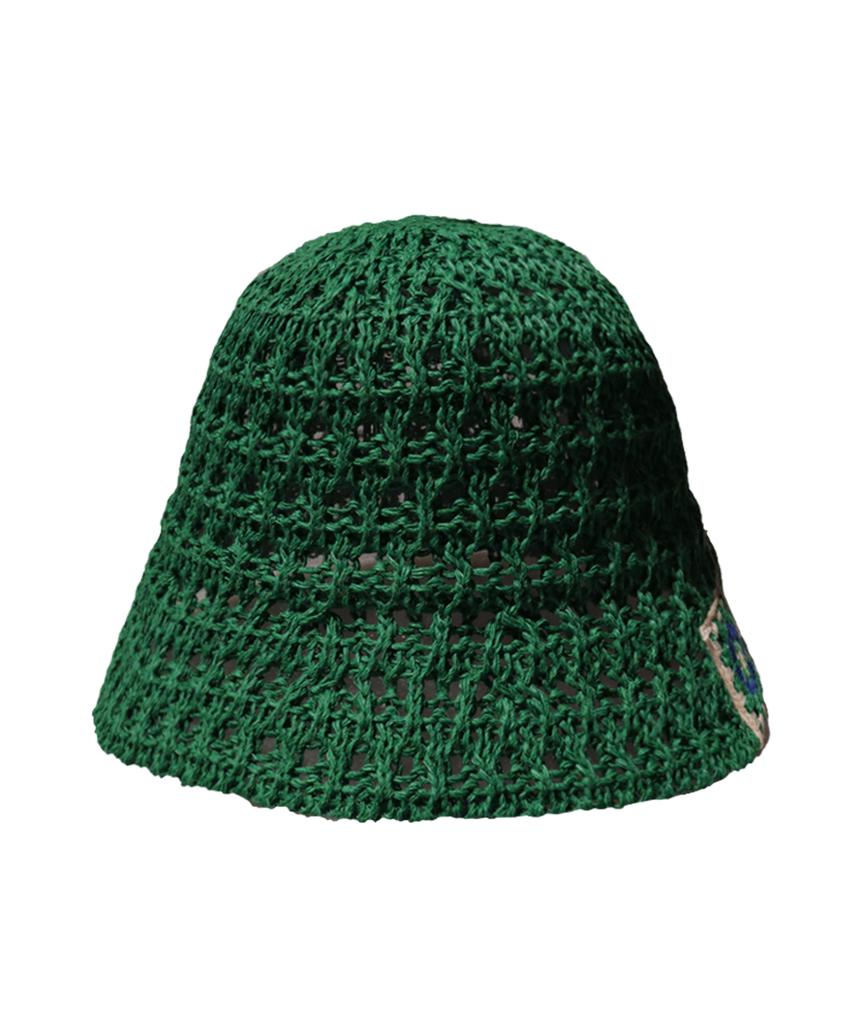 Elkebeullum Flower Net Green Bucket Hat