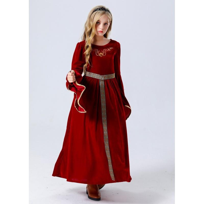 

Stunning Vintage Court Dress For Girls Crafted From Bamboo Fiber In Eyecatching Red And Blue For Performances Holiday 120 червоний