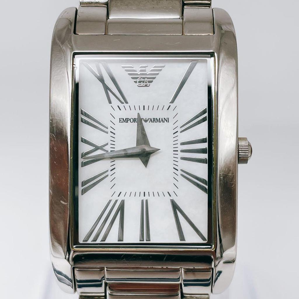 Used New battery/operating EMPORIO ARMANI watch quartz vintage Emporio Armani square quartz analog