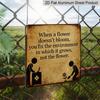 2D Flat - 1pc Retro Aluminium Sign, Outdoor Decorative Wall Sign, Inspirational Quote Theme: "Save The Planet, Not The Flowers", Home Wall Decor