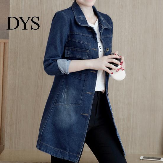 Chaqueta Cuello Solapa Bolsillos con Solapa Denim Encogimiento Ajustado Abrigo Resistente Dobladillo Irregular Largo Mujer Streetwear