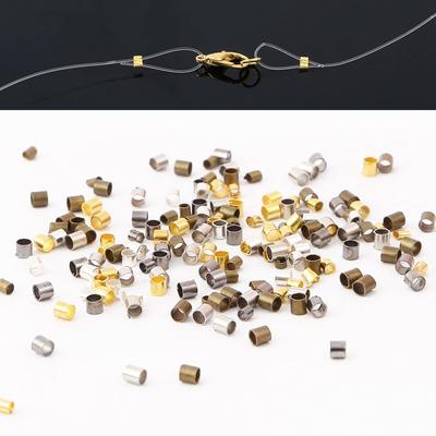 End Beads 500PCS/Lot Bracelets For Jewelry Making DIY Stopper Supplies 1.5 2.0mm Crimp Findings Necklace Copper Tube  High Quality Spacer Beads