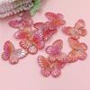 30Pcs 40*30mm Laser Color Single Hole Butterfly Pendant Creative AB Color Beads DIY Accessories for Jewelry Making