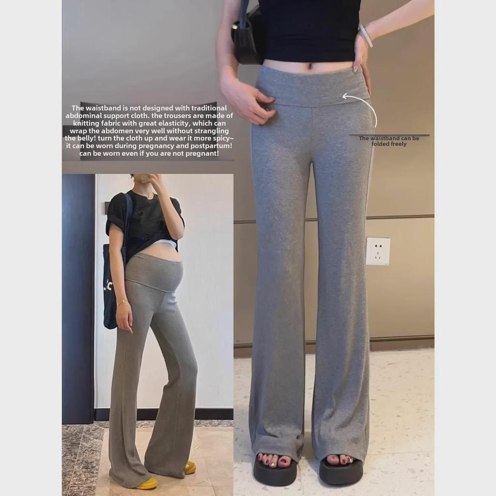 Maternity Flare Pants for Autumn/Winter - Thick, Comfortable, Belly Support, Casual, Plus Size