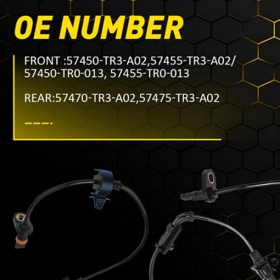 4 ABS Wheel Speed Sensor Front Rear Right & Left Fit Honda Civic 2012 2013-2015