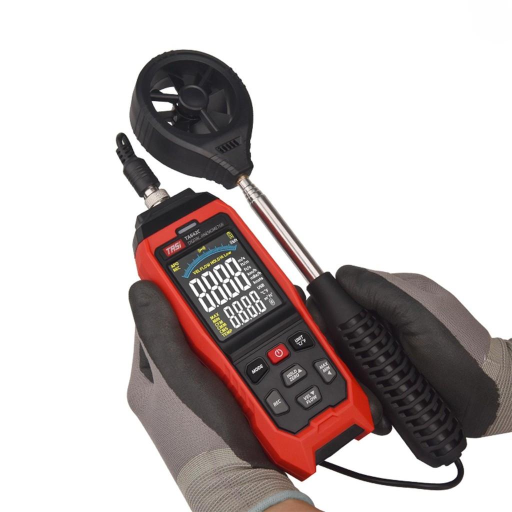TA642C Digital Anemometer LCD Backlight Display Measuring Air Flow Speed Wind Temperature Handheld Wind Speed Meter