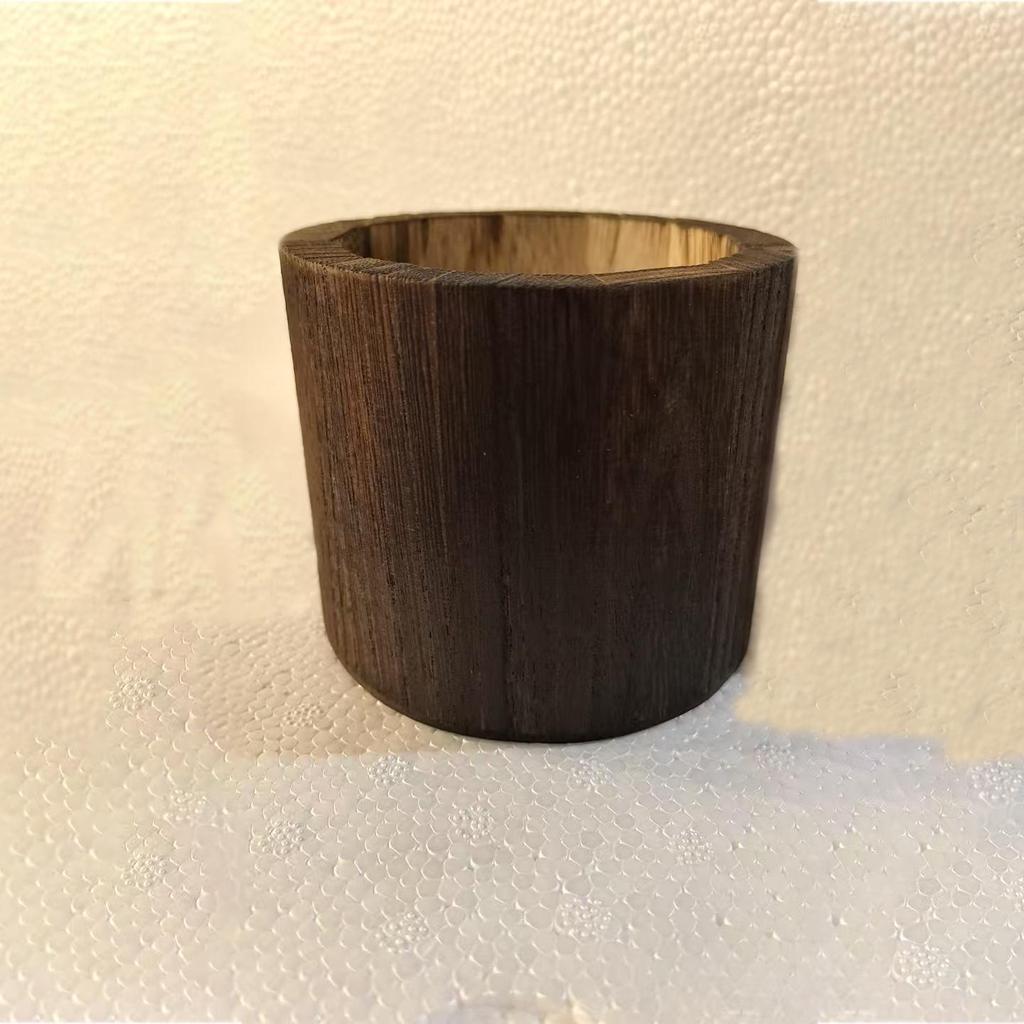 Creative Wooden Holder with Glass Vase for Dried Flowers, Hydroponic Setups, or Lucky Bamboo – Living Room Decor Ornament