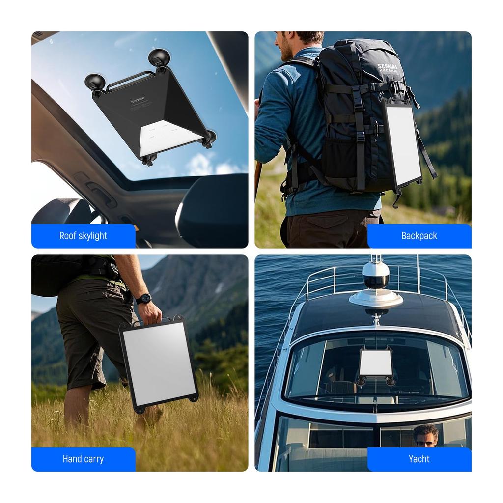 Neewer Suction Cup Car Mount for Starlink Satellite Mount Kit Protective Silicone Case with Powerful Suction Cups Mini, 2-in-1 &