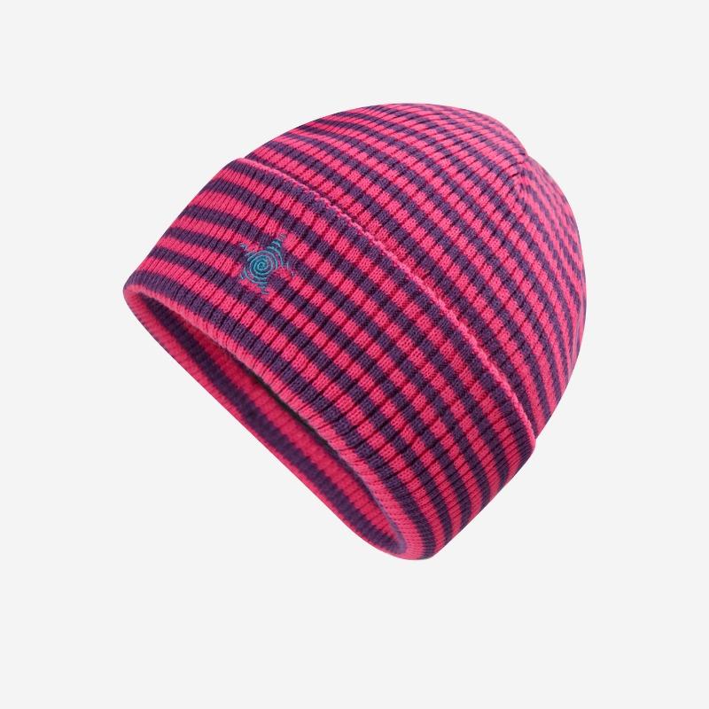 New autumn and winter knitted wool hat thermal hat striped color matching men's and women's winter cold hat striped knitted hat