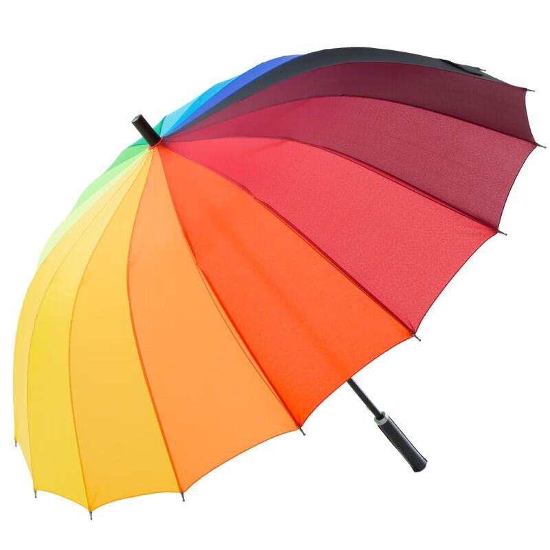 YUHANG 16-Rib Rainbow Semi-Automatic Straight Umbrella