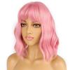 Synthetic Light Pink Wig for Women Natural Straight Wig with Bangs Cosplay Cheap Wig