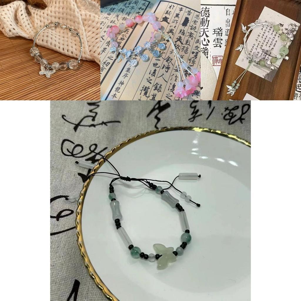 Elegant New Chinese Style Butterfly Resin Bracelet Handmade Luxurious Design For Women