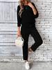 2025 Women's Autumn/Winter European & American Fashion Fleece Sweatshirt and Straight-Leg Pocket Pants Set