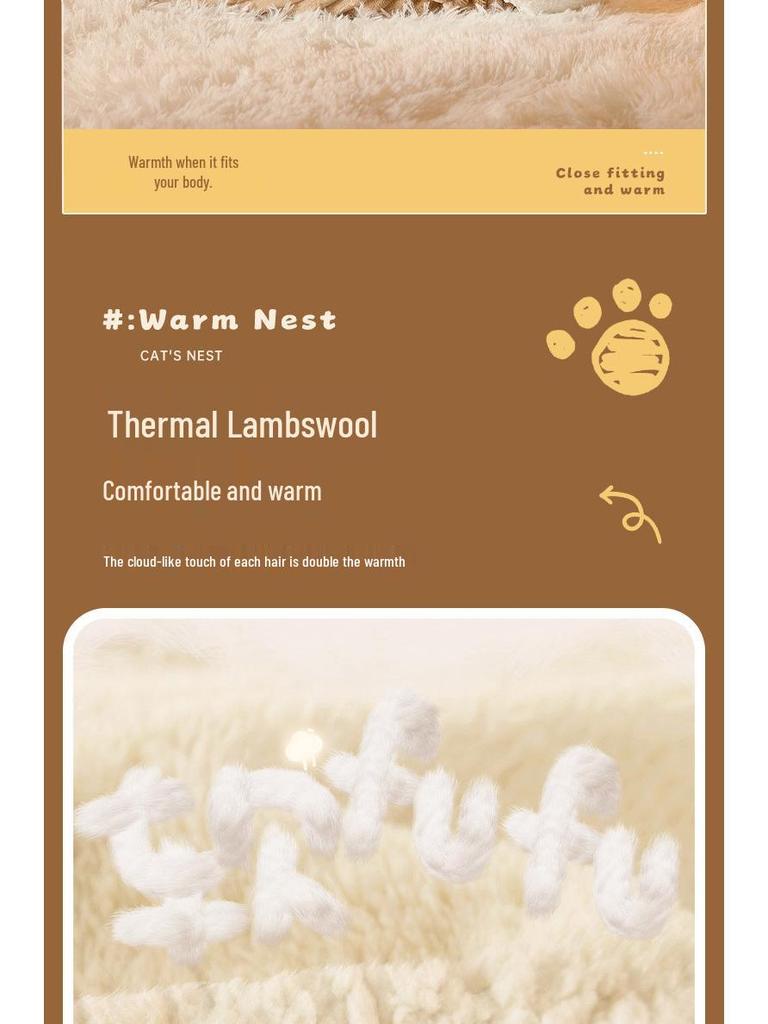 Koselig høst- og vinterkjæledyrrede: Innelukket sovepose og tunnel for katter og små hunder - Ideell for en følelse av trygghet og varme.