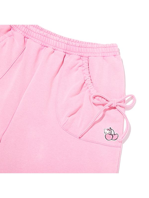 Kirsh X Charmy Kitty Loose Fit Half Sweatpants [Pink]