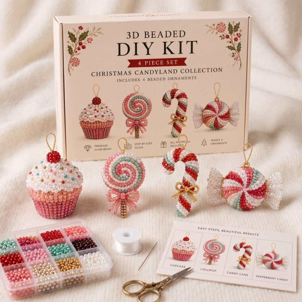 Babbo Natale Natale Perla Arte Artigianato Kit Cane Gatto Creativo Fai da te Perline Artigianato Set Pinguino Pupazzo di Neve Alce Decorazione Natalizia