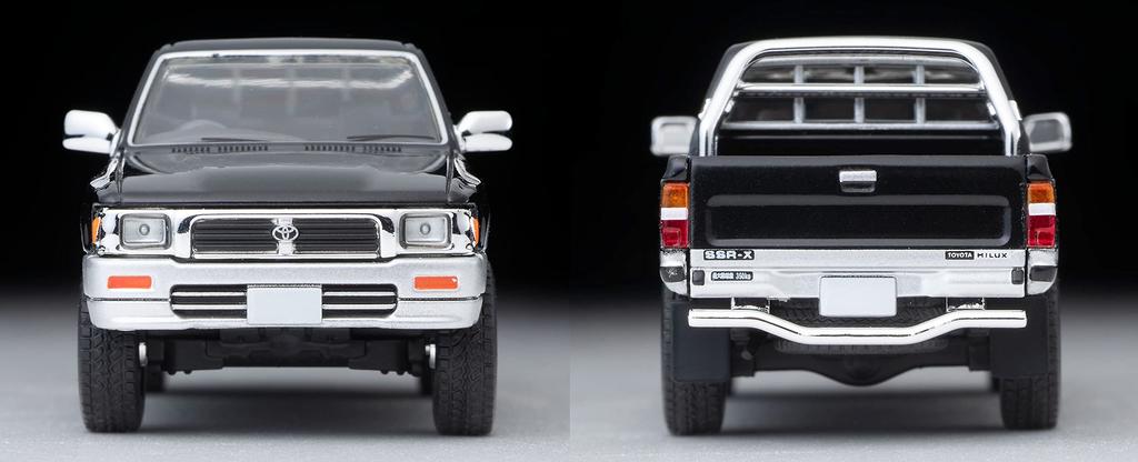 Tomica Limited Vintage Neo Toyota Hilux 4WD Pickup s dvojitou kabinou Vybavený vůz 95letý hotový produkt 324652 1/64 LV-N255c SSR-X černá/stříbrná