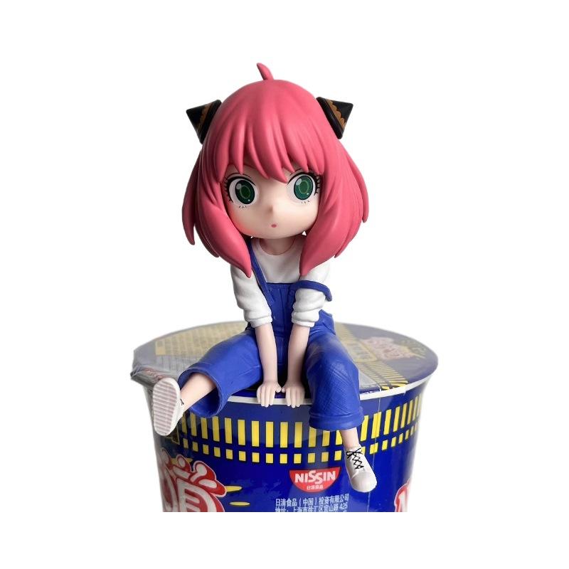 13cm SPY×FAMILY Anya Figure with Suspender Jeans Noodle Stopper Anime Action Figure Playthings Presents Beautiful Design