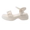 Thick-soled heightening sandals women's outer wear summer new 2025 versatile flat-soled fairy style with skirt one-word sandals