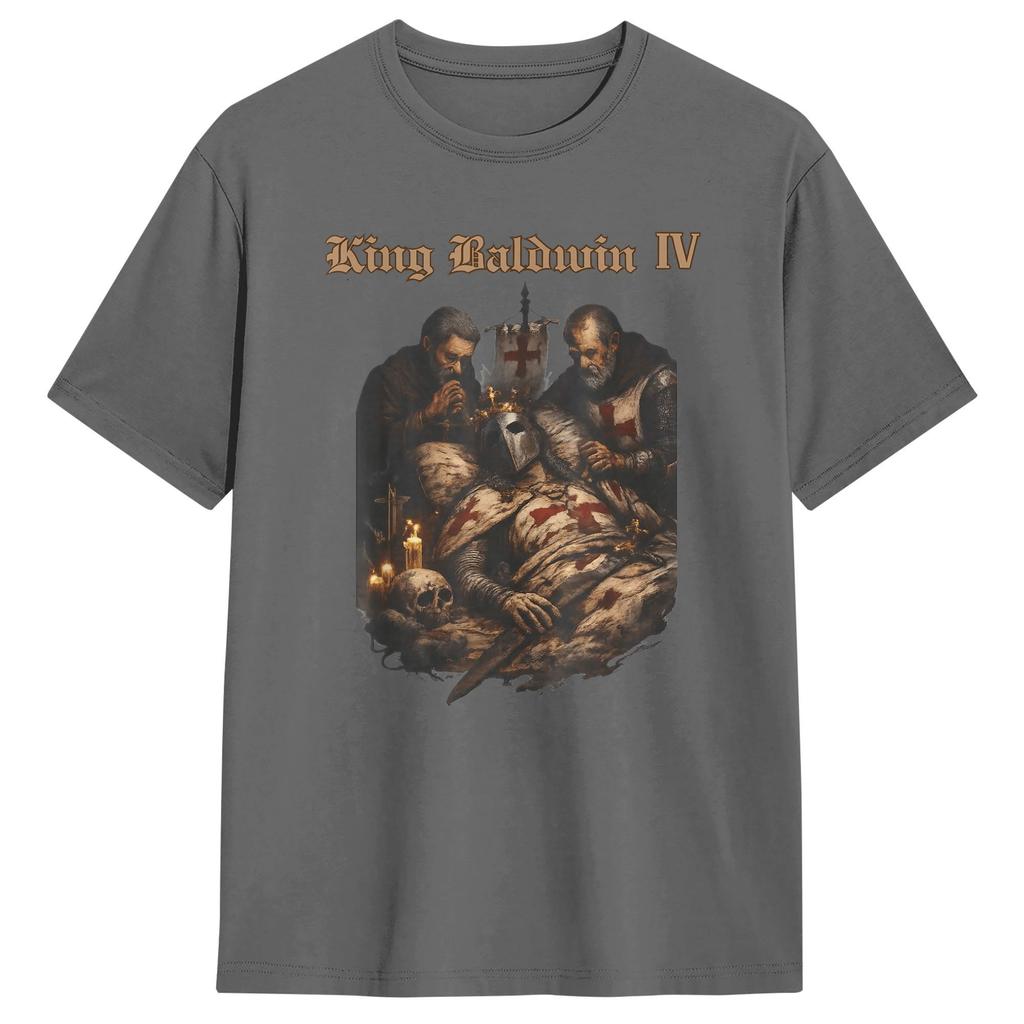 Men Sliver Mask King Baldwin IV Meme T Shirts 100% Cotton Tops Novelty Short Sleeve Crewneck Tees Gift Idea T-Shirt
