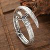 Vintage Carved Snake Sword Bracelet Ring Gothic Fashion Open Cuff Bangle Jewelry for Men Personalized Punk Style Wrist Accessory