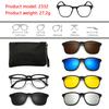 6 In 1 Polarized Sunglasses Men Women Magnetic Clip On Glasses  Optical Prescription Eyeglass Frames Magnet Clips
