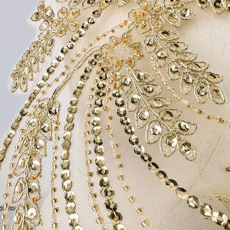 1Pair Gold Black Hand-Sewn Glass Drill Mirror Flowers Sparkling Rhinestone Coats Waistbands Shoulders Wedding Dress Diy Patch