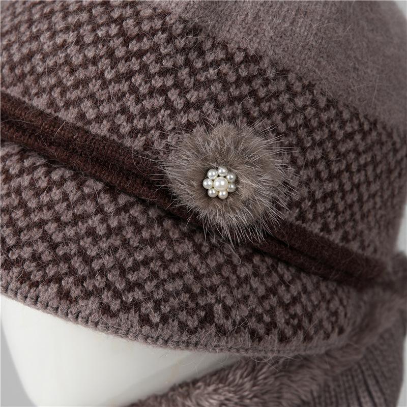 Hat Women'S Season Ear Protection Warm Mom Hat Fleece Thick Ear Protection Grandma Grandma Elderly Cotton Hat