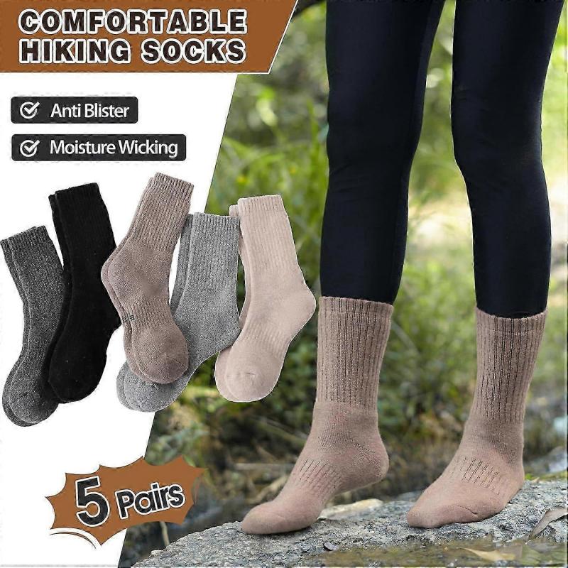 5 Pairs Womens Merino Wool Socks Hiking Warm Winter Thick Thermal