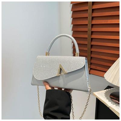 Fashion Shiny Small Square Bag Handbag Chain Sequin Shoulder Bag 2025 New Bag Temperament Women's Bag Crossbody Bag