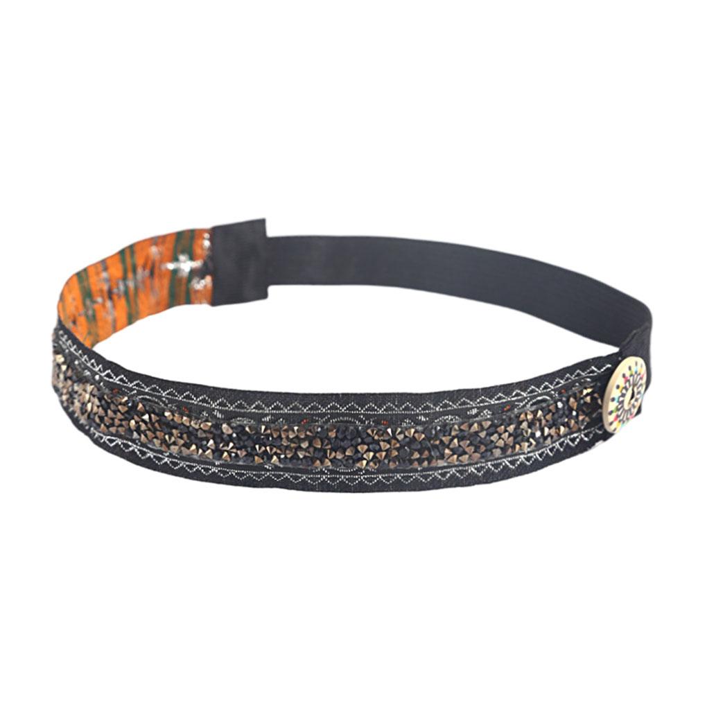 

Headbands Bohemian Style with Buttons Narrow Decorative Sporting Headwear Ear Protection Hairband Head Band Wrap Gym Running