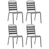 Day and Night - Day and Night Garden Chairs 4 Pcs Dark Gray Steel Slat Design