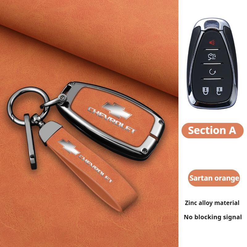 Funda de piel de aleación de zinc para llave de coche plegable, llavero para Chevrolet Cruze Aveo 2020-2024 BOLT Tracker Malibu Onix Cobalt Captiva Spark