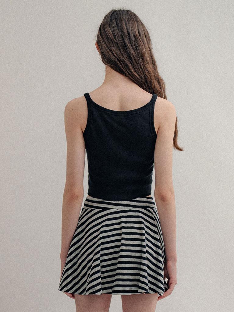 Visus Striped Mini Skirt_Charcoal