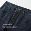 Hongdou Men's Thickened Brushed Straight-Leg Jeans