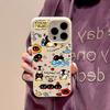 Handyhülle für iPhone 11 13 Hülle iPhone 12 14 15 16 Pro Max 12 Pro 15 Plus Leder lackiert wasserdicht sturzsicher und verschleißfest Cartoon