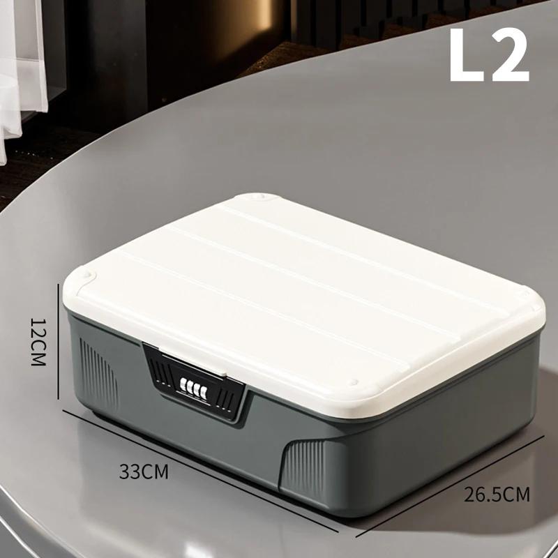 2-lagige Safe-Box mit Zahlenschloss - Tragbar für Bargeld, Schmuck, Reisepass-Sicherheitsspeicher, Multifunktionaler Haushaltsorganizer, Leicht zu tragen