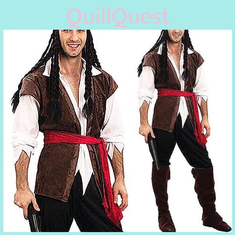 Elegant Adult Caribbean Pirate Man Halloween Costume For Ultimate Cosplay Experience