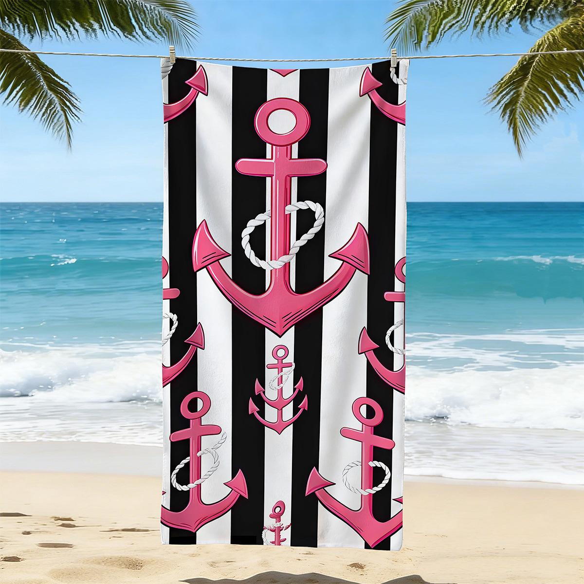 Microfiber Striped Beach Towel, Quick Dry Super Absorbent Lightweight Shawl Blanket for Swimming Summer Travel Outdoor Use 150×75cm